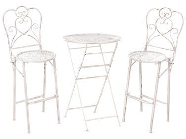 Ensemble bar de jardin Pliant TRIESTE Métal Beige clair