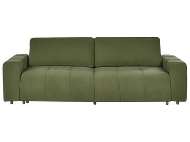 Sofa Bed 3 Seater INNVIK Fabric Green with Storage