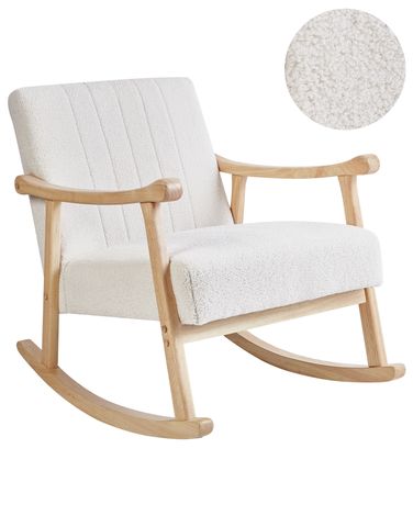 Fauteuil à bascule LEKNES Bouclé Blanc cassé