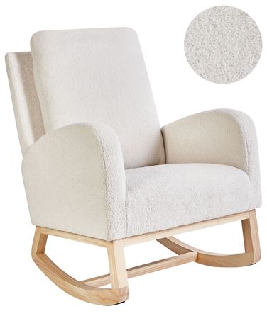 Fauteuil à bascule ALSTA Bouclé Blanc cassé
