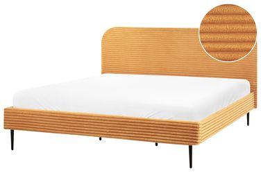 Bed Corduroy FLAYAT 180 x 200 cm Oranje