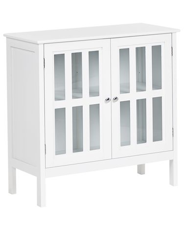 Buffet avec vitrine en verre MIRAM 80 cm Blanc