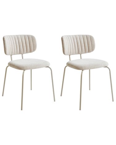 Set van 2 eetkamerstoelen IRINS Chenille Lichtbeige