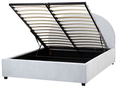 Ottoman Bed Chenille VAUCLUSE 140 x 200 cm (EU Double) Light Blue