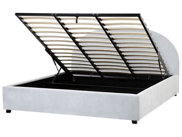 Ottoman Bed Chenille VAUCLUSE 180 x 200 cm (EU Super King) Light Blue