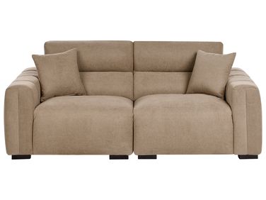 Sofa 3 Seater FAUSKAN Fabric Light Brown
