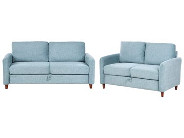 Ensemble de salon 5 places MARE Tissu Bleu avec rangement