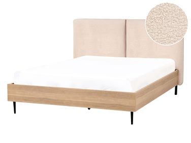 Bed Bouclé LIMANTON 140 x 200 cm Beige