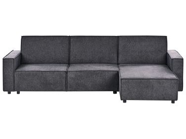 Canapé-lit d'angle 3 places ROMEDAL II Tissu Gris graphite Côté gauche