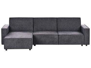 Canapé-lit d'angle 3 places ROMEDAL II Tissu Gris graphite Côté droit