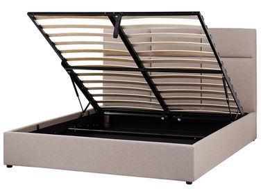 Bed met opbergruimte Stof LAGORD 160 x 200 cm Taupe