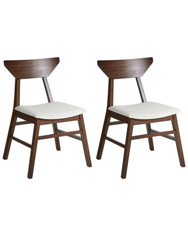 Set van 2 eetkamerstoelen HOPKINS Hout Donkerbruin