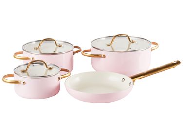 7-delige pannenset ELITE PRO Pastelroze