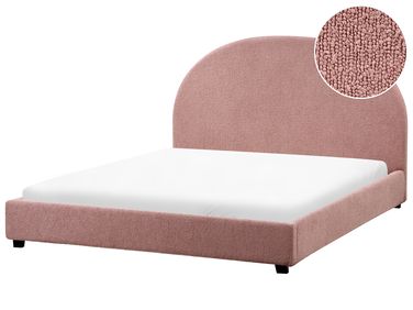 Bed Boucle VAUCLUSE 140 x 200 cm (EU Double) Pastel Pink
