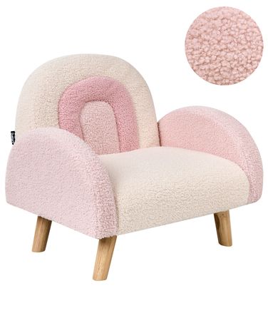 Fauteuil pour enfants Arc-en-ciel OMBO Bouclé Rose pastel
