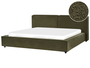 Waterbed Boucle LINARDS 180 x 200 cm (EU Super King) Dark Green