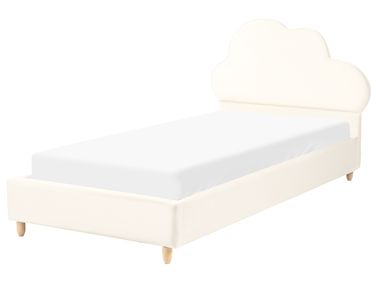 Kinderbed Wolk Fluweel BELLEVUE 90 x 200 cm Lichtbeige