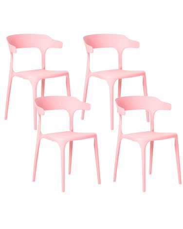Set van 4 tuinstoelen GUBBIO Roze