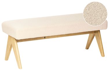 Upholstered Bench TAMRE Boucle Off-White/ Light Brown