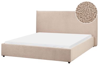 Waterbed Boucle LAVAUR 160 x 200 cm (EU King Size) Taupe