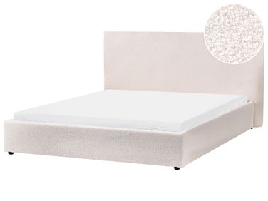 Waterbed Boucle LAVAUR 160 x 200 cm (EU King Size) Off-White