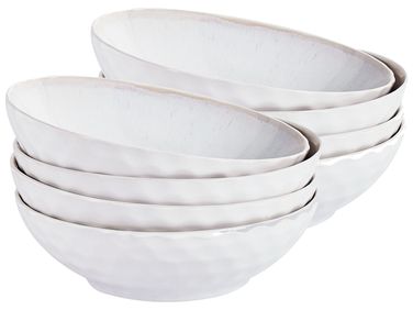 Set van 8 diepe borden SESAME Steengoed Lichtgrijs