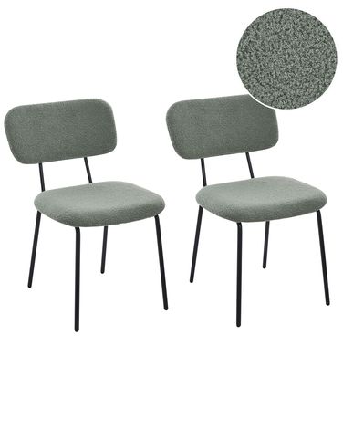 Set van 2 stoelen ADAIR Bouclé Lichtgroen