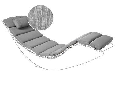 Coussin de transat extérieur BRESCIA PREMIUM 180 x 60 cm Mélange de gris