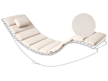 Coussin de transat extérieur BRESCIA PREMIUM 180 x 60 cm Beige clair