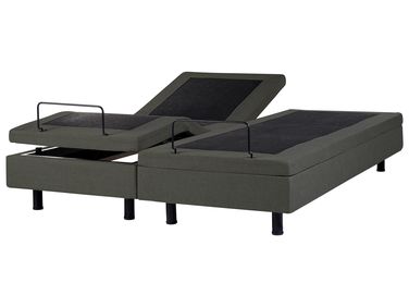 Adjustable Bed without Headboard Fabric CASTELLAN 180 x 200 cm (EU Super King) Dark Grey