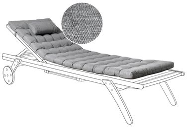 Coussin de transat extérieur CESANA PREMIUM 192 x 56 cm Mélange de gris