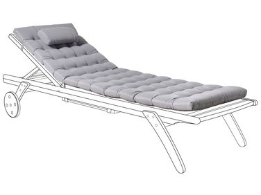 Coussin de transat extérieur CESANA PREMIUM 192 x 56 cm Gris clair