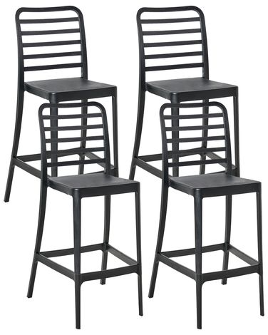 Set van 4 barstoelen SECEDA Synthetisch materiaal 2 in 1 Zwart