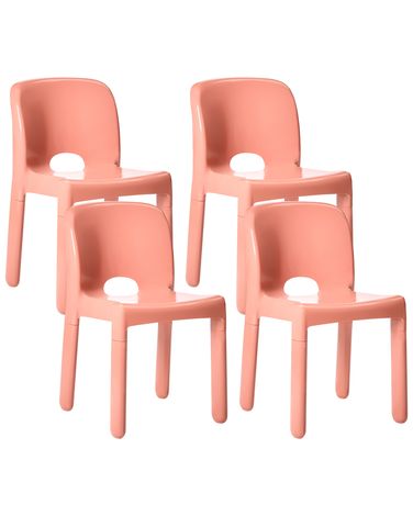 Set van 4 tuinstoelen BETIM Koraalrood