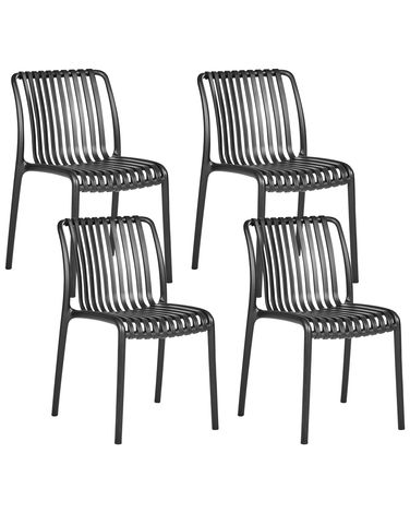 Set van 4 tuinstoelen ARICCIA Zwart