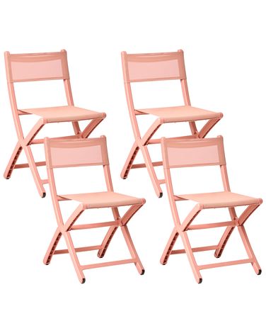 Set van 4 tuinstoelen TALCA inklapbaar Koraalrood