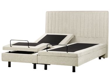 Adjustable Bed Fabric CASTELLAN 180 x 200 cm (EU Super King) Beige
