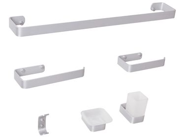6-delige badkamer hardware set ZORRITOS met handdoekstangen en -haken Metaal Zilver