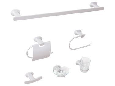 6-delige badkamer hardware set TOCOPILLA met handdoekstangen en -haken Zilver