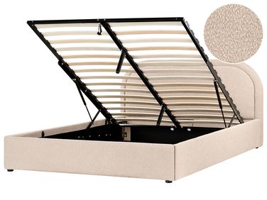 Ottoman Bed Boucle QUILLIEN 160 x 200 cm (EU King Size) Beige