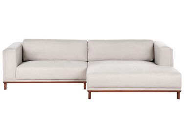 Canapé d'angle 4 places VENG Tissu Beige clair Côté gauche
