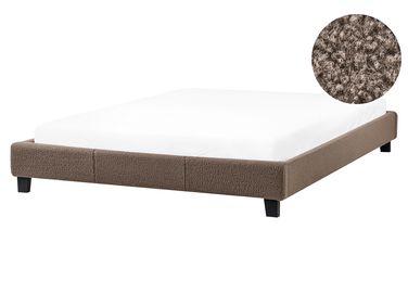Bed zonder hoofdbord Bouclé ROANNE 160 x 200 cm Taupe