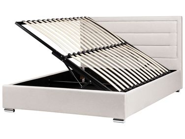 Ottoman Bed Fabric ROUEN 160 x 200 cm (EU King Size) Light Beige