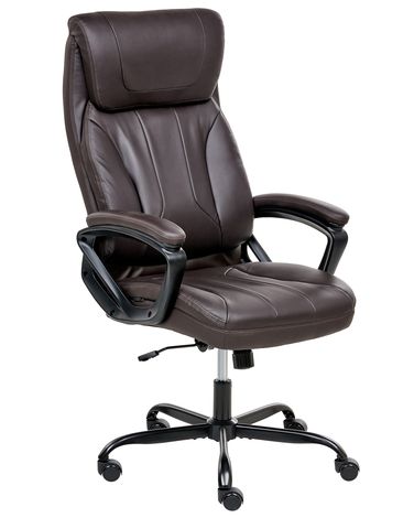 Fauteuil de bureau PROUD Cuir PU Marron foncé
