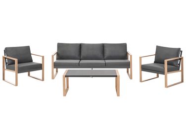 Garden Lounge Set with Table 5 Seater GELSO Metal Dark Grey