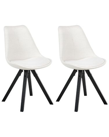 Set van 2 eetkamerstoelen HEDLEY Stof Lichtbeige