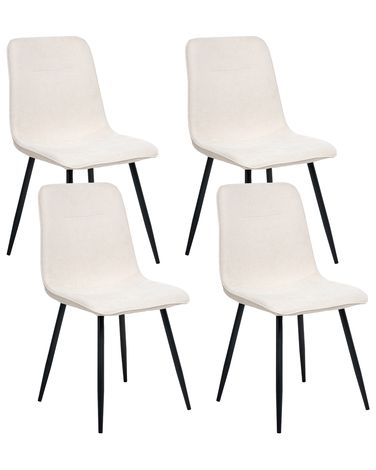 Set van 4 eetkamerstoelen TUSCOLA Stof Lichtbeige