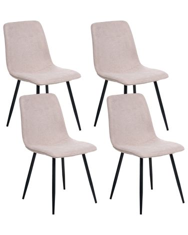 Set van 4 eetkamerstoelen TUSCOLA Stof Beige