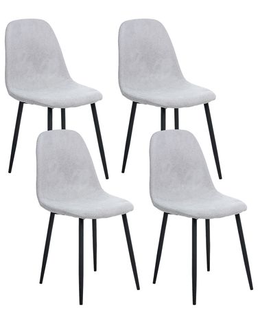 Set van 4 eetkamerstoelen CRANDALL Stof Lichtgrijs