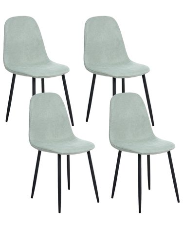 Set van 4 eetkamerstoelen CRANDALL Stof Lichtgroen